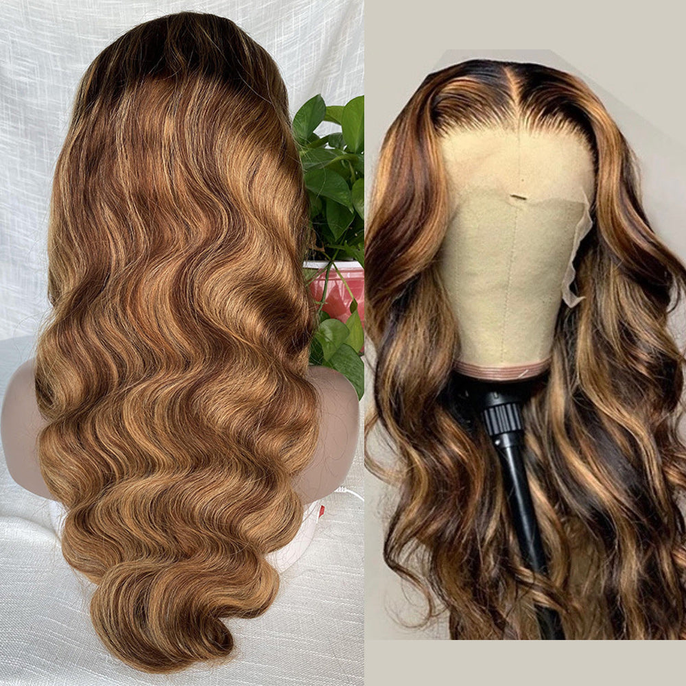 Highlight Honey Blonde Frontal Lace Wig Body Wave Color Wig