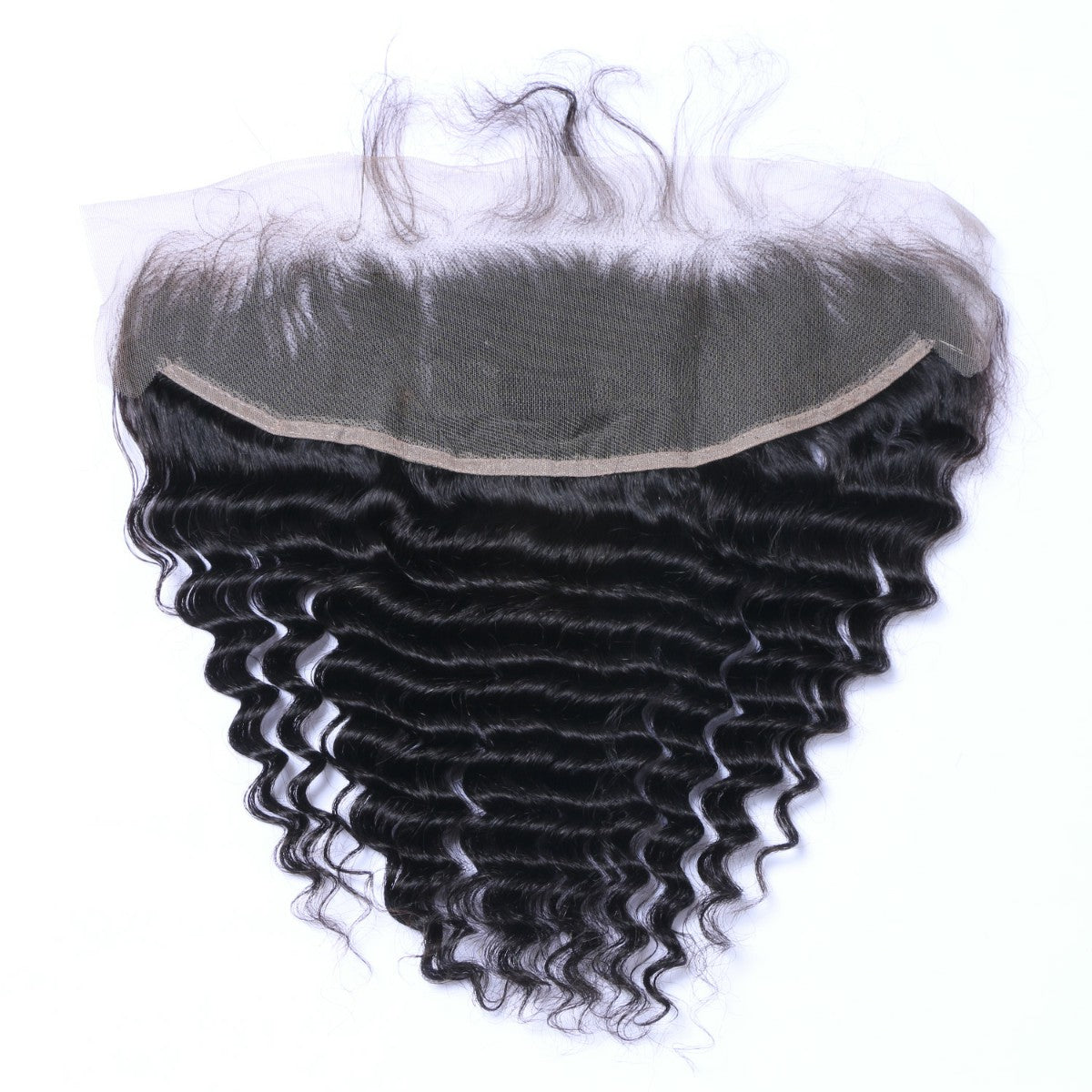 Deep Wave Virgin Human Hair Natural Black Frontal