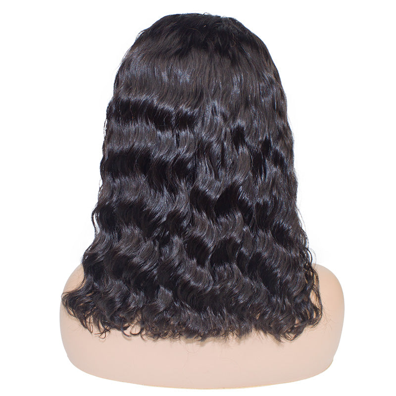 Bob Style Natural Wave Lace Wig Naturlal Black #1B