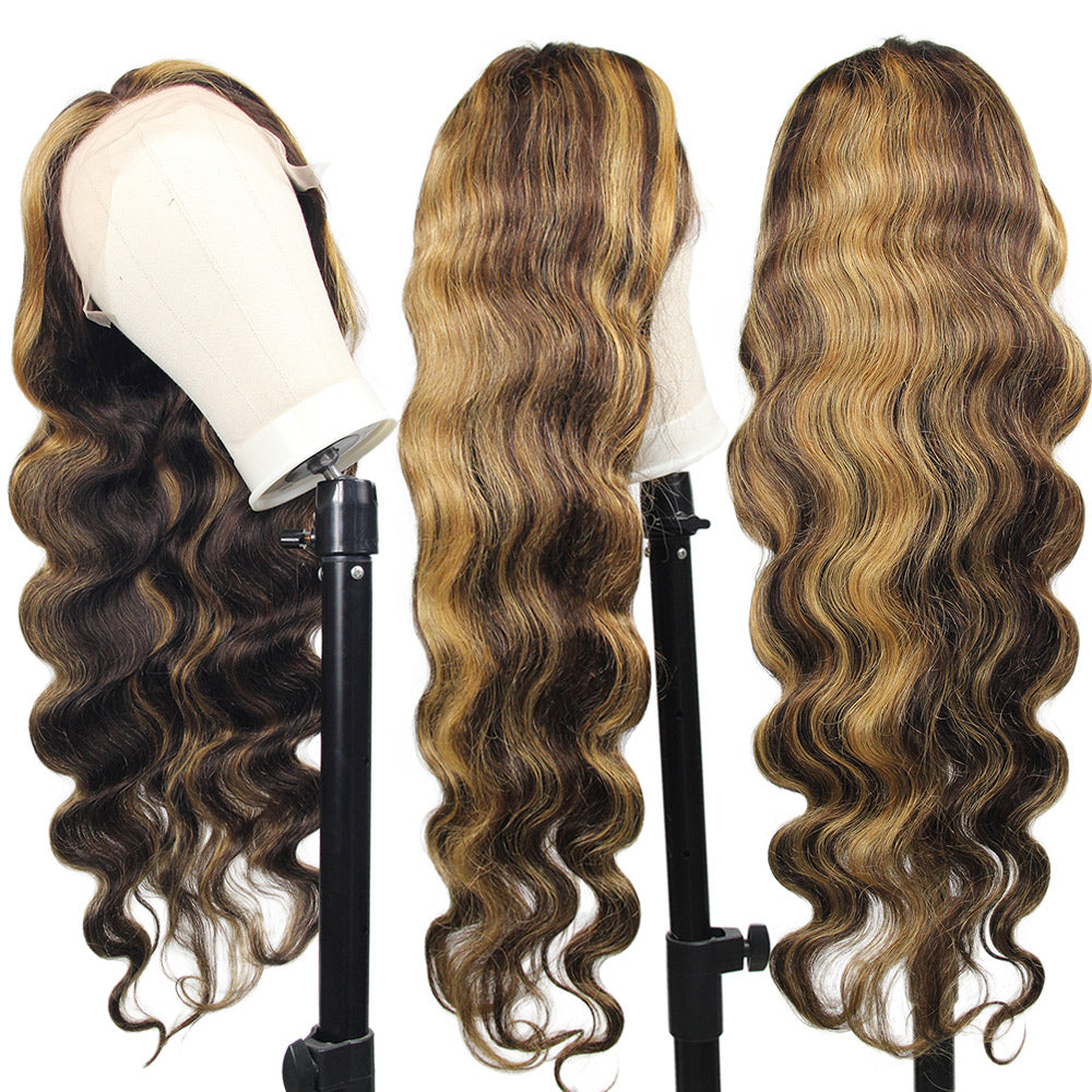 Highlight Honey Blonde Frontal Lace Wig Body Wave Color Wig