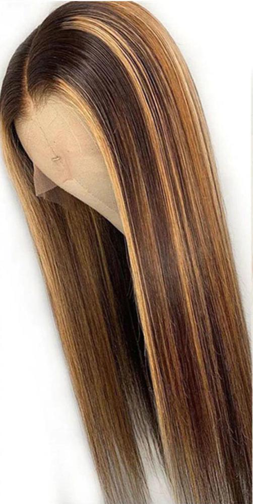 Highlight Honey Blonde Frontal  Wig Straight