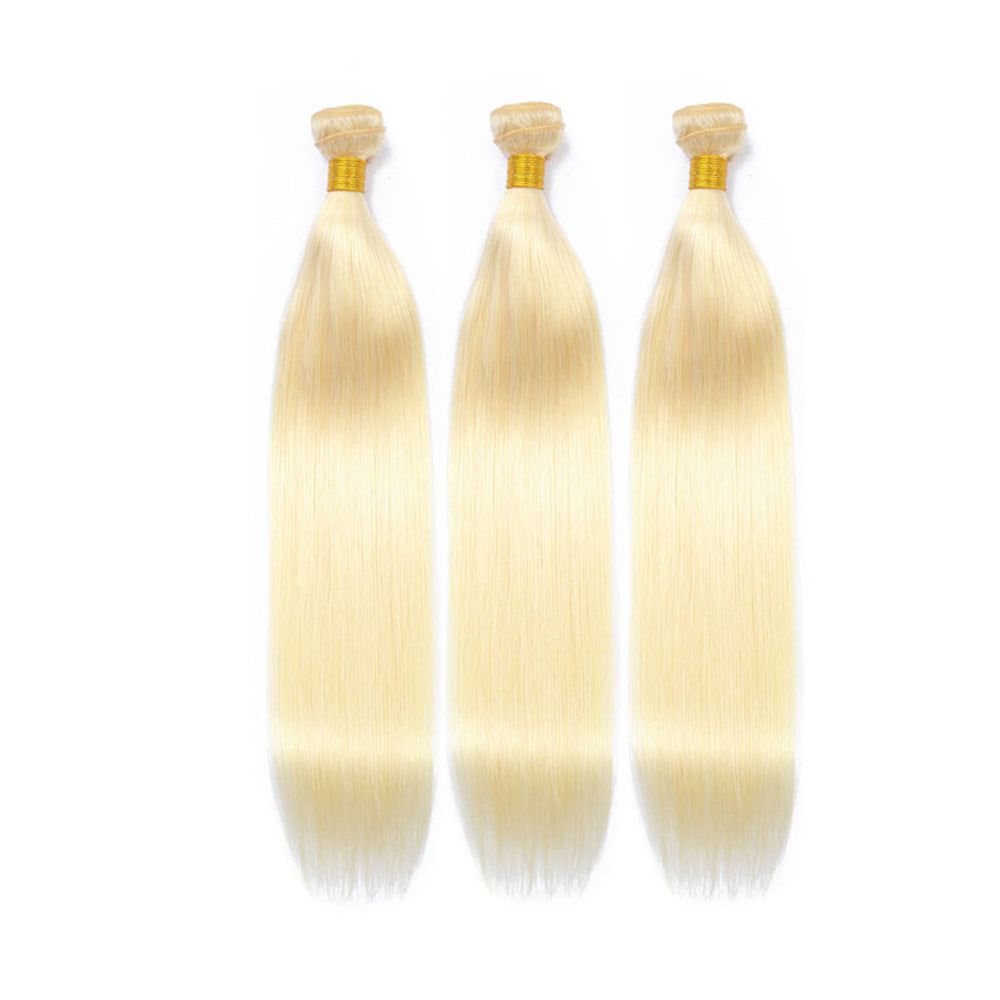 Straight Human Virgin Hair #613 Blonde Bundles Deal