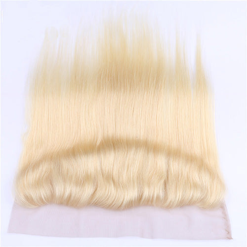 #613 Straight Frontal Human Hair Blonde Frontal