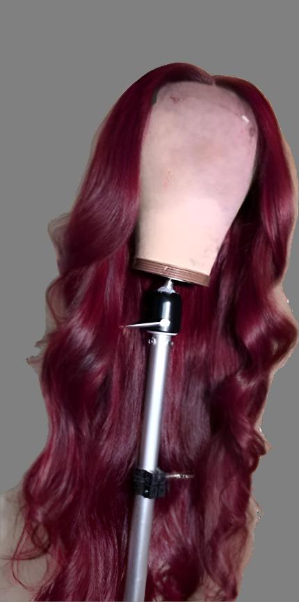 Lovely Red Transparent Frontal  Wig Body Wave