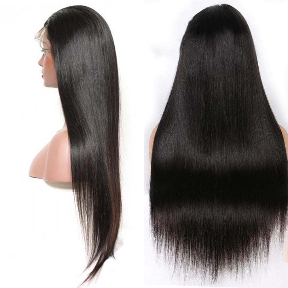 Straight Transparent Frontal Lace Wig Naturlal Black 180% Density