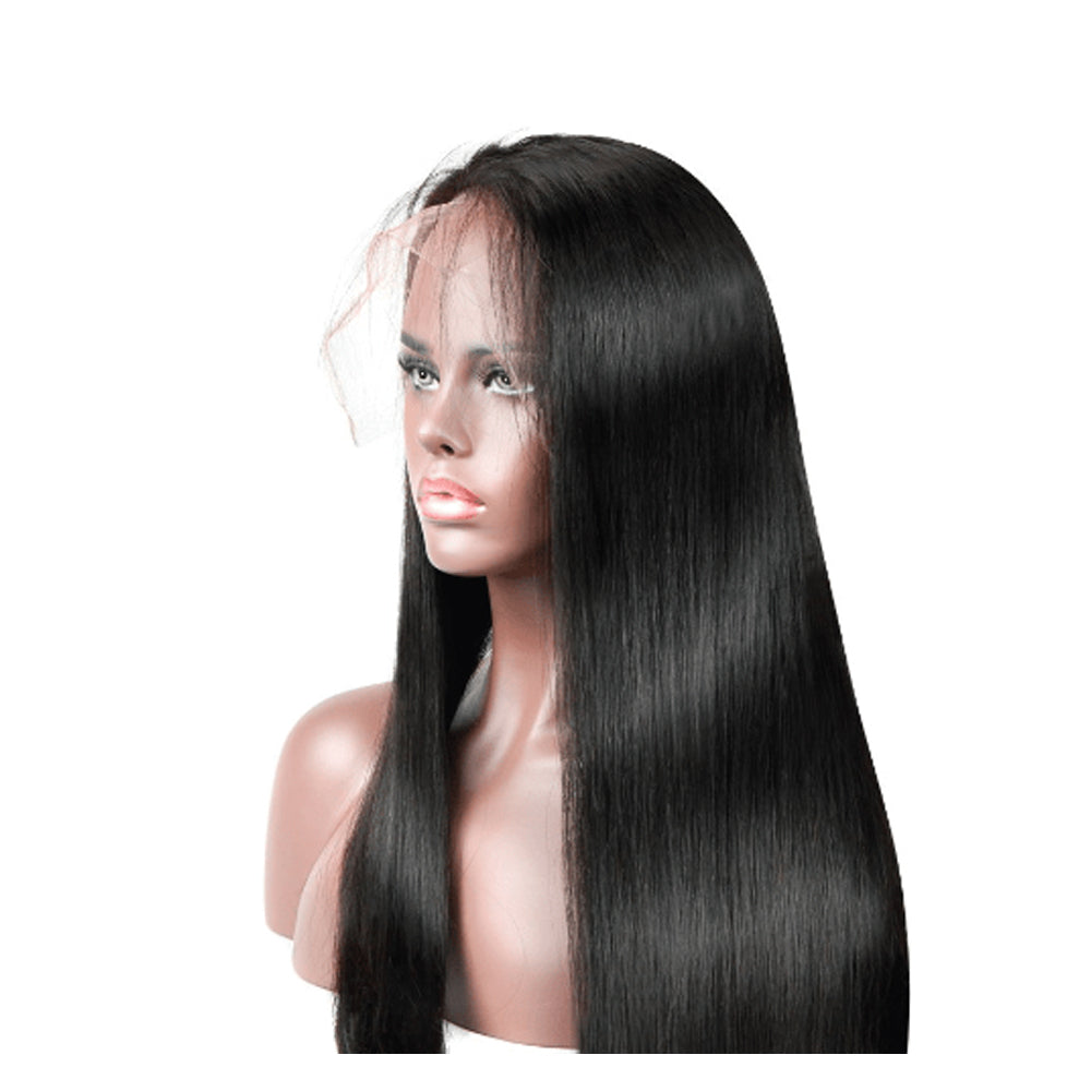 Straight Transparent Frontal Lace Wig Naturlal Black 180% Density